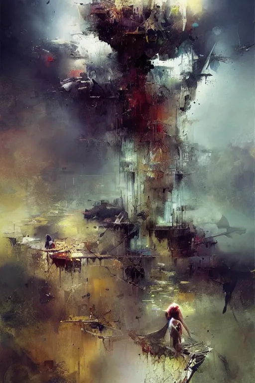 Prompt: life is a prison, death a release., by ryohei hase, by john berkey, by jakub rozalski, by john martin