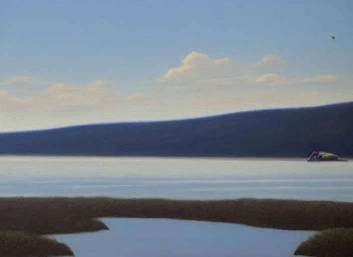 Image similar to hudson bay, canada in the style of hudson river school of art, oil on canvas