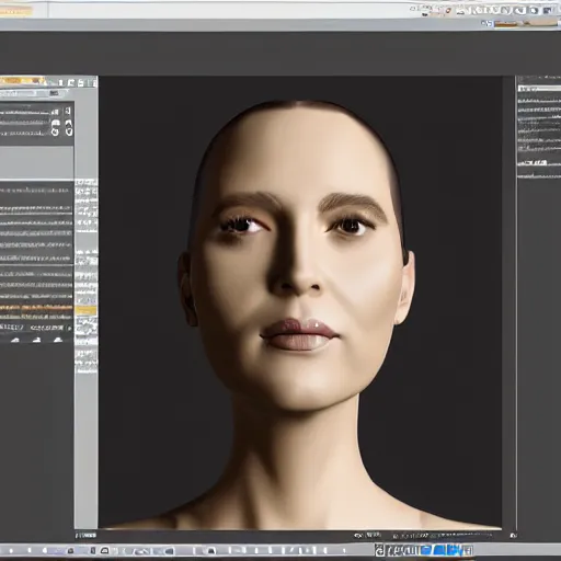 Image similar to 3 d render of a woman,