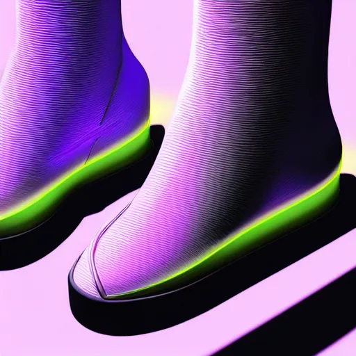 Prompt: photo of futuristic balenciaga and vetements sneakers by felipe pantone and giger and cronenberg, ultra rendered extreme realism and detail, 8 k, pbr, surreal, colorful, direct lighting,