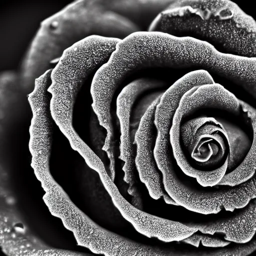 Image similar to award - winning macro of a beautiful black rose made of glowing molten magma