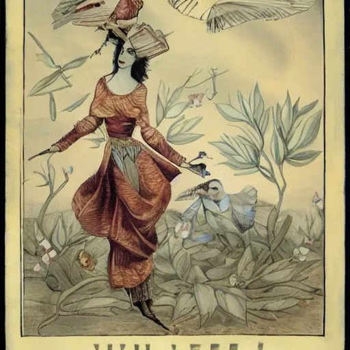 Image similar to a bird - lady hybrid