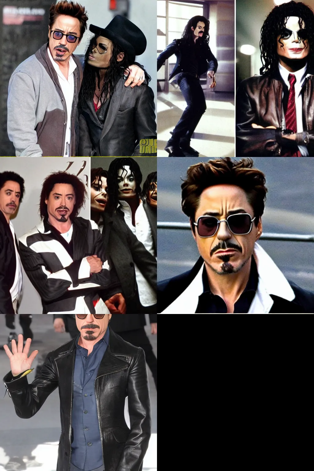 Prompt: robert downey jr. starring in michael jackson music video thriller