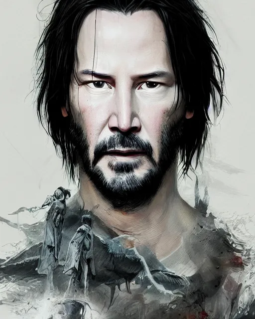 Prompt: keanu reeves, hyper realistic face, beautiful eyes, fantasy art, in the style of greg rutkowski, intricate, hyper detailed, smooth