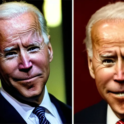 Image similar to dark setting, night time, I look at my window at night to see Joe Biden with red bloodshot eyes creepily staring through my window