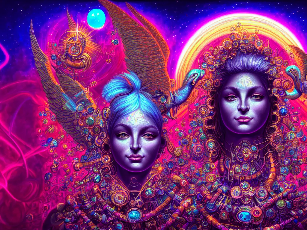 Image similar to a beautiful hyperdetailed painting of divine human spiritual evolution, retrowave fantasy, wallpaper, highly detailed, trending on artstation.