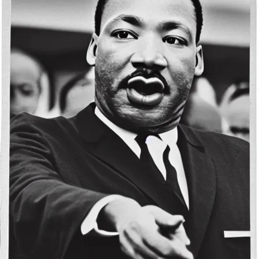 Prompt: martin luther king jr holding a colt rifle, photorealistic