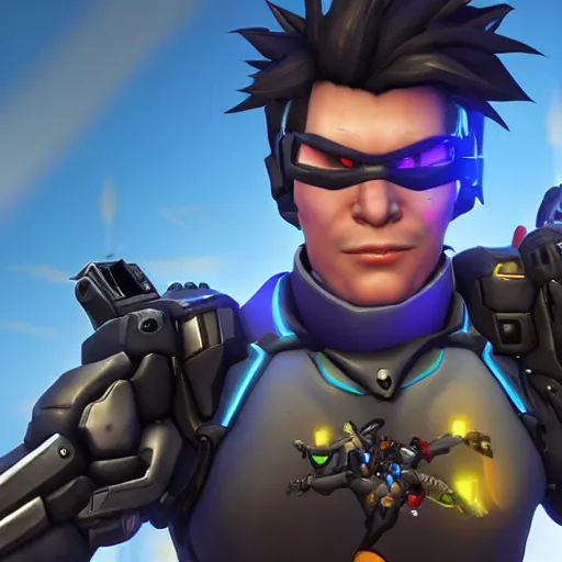 Image similar to Screenshot of Bogdanoff as an Overwatch hero