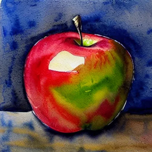 Prompt: apple by ivo jordanov, # artoftheday # watercolours # watercolor _ art