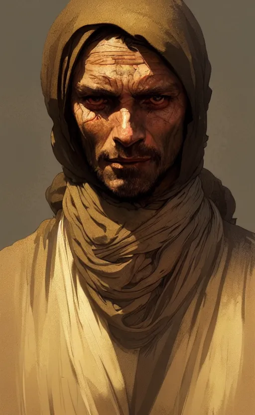 Image similar to a portrait of a medieval beggar, concept art, deep focus, intricate, highly detailed, digital painting, artstation, matte, sharp focus, illustration, art by greg rutkowski and alphonse mucha