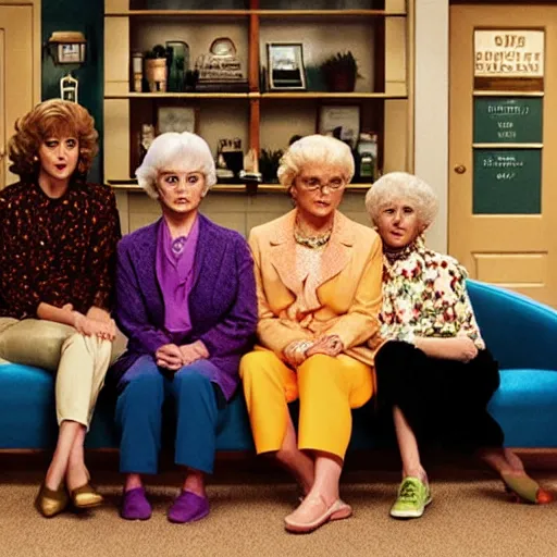 Prompt: golden girls VICE TV CBD dispensary reboot television SD directed by Wes Anderson