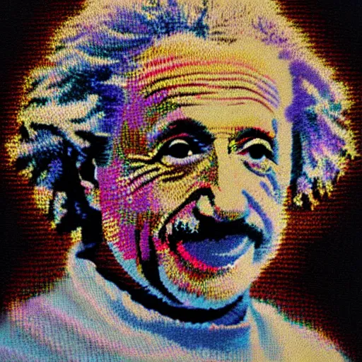 Prompt: knit einstein portrait