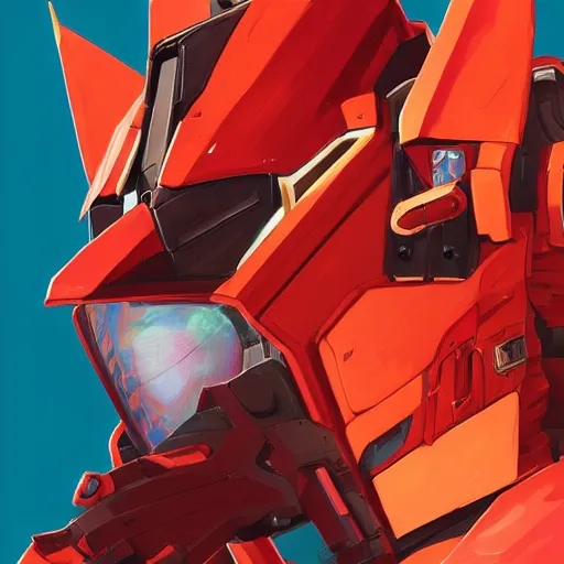 Image similar to a portrait of a stunning beautiful vampire fox gundam pilot, with an intricate, detailed, urban inspired hiphop afro futuristic helmet, vector behance hd jesper ejsing, rhads, makoto shinkai, lois van baarle, ilya kuvshinov, rossdraws, hd, 3 2 k, ilya kuvshinov, gustav klimt