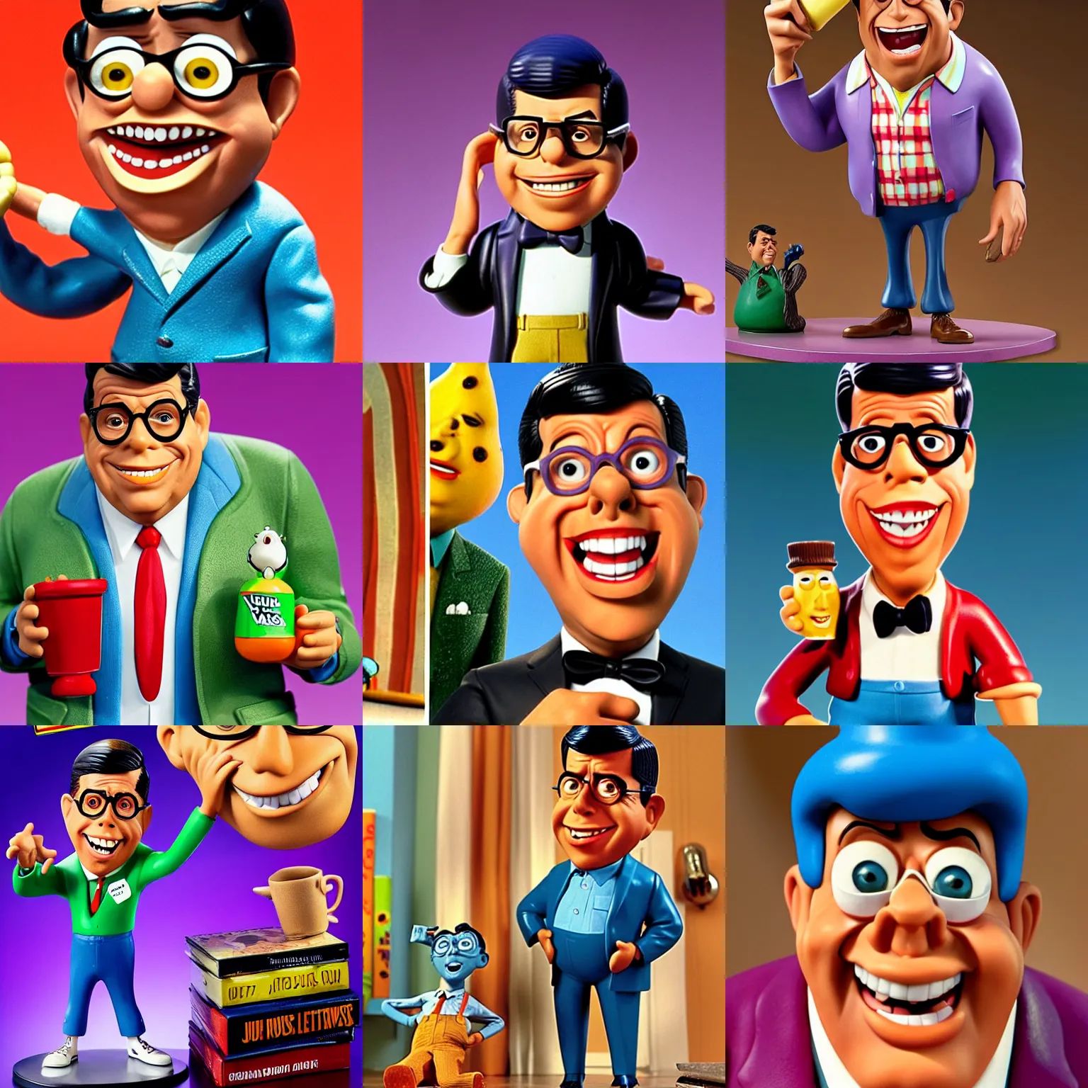 Prompt: 1964 Jerry Lewis Nutty Professor as a Pixar figurine, vibrant, hyperrealistic, Maximalism, mystical, ornate, Intricate