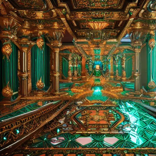 Image similar to photograph of majestic princess of emerald, ornate, intricate, hyper detailed, accent lighting, dramatic light, 4 k octane render