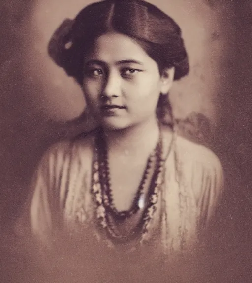 Prompt: vintage_portrait_photo_of_a_beautiful_beautifully_lit_nepalese_Victorian woman