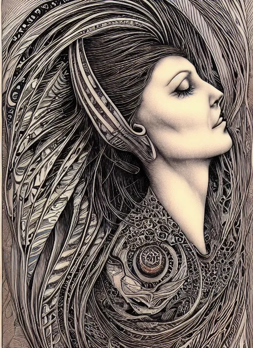 Prompt: a portrait of a lady by aaron horkey