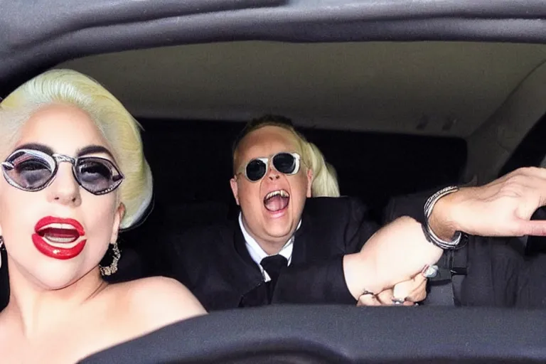 Image similar to lady gaga and judy garland carpool karaoke