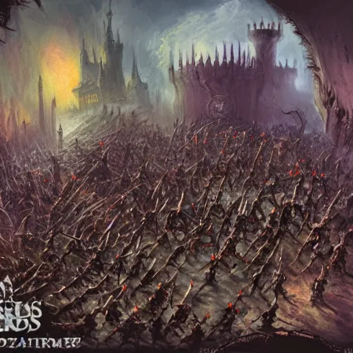 Image similar to Hordes of undead storming a castle