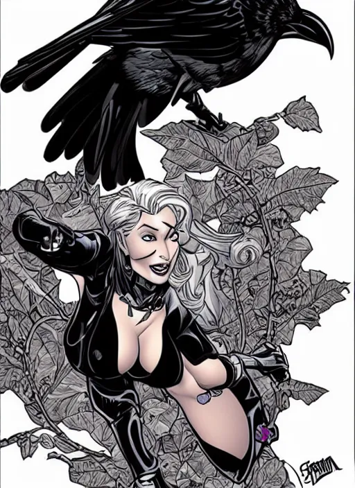 Image similar to spy raven by j. scott campbell, masterpiece ink illustration,