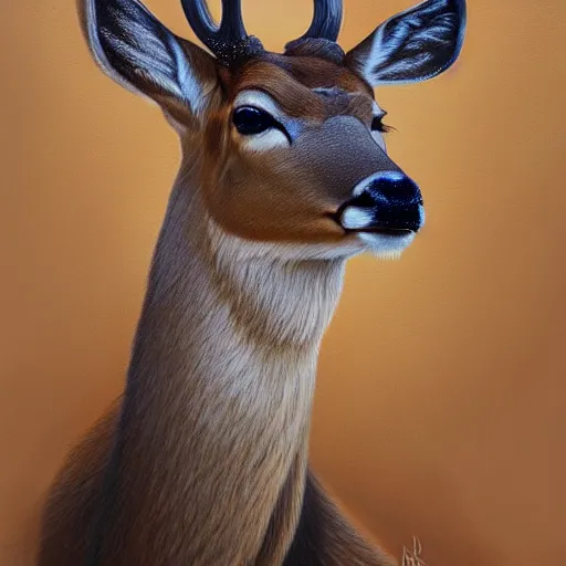 Prompt: beautiful painting of a deer, trending in artstation, artstationHD, artstationHQ, detailed, 4k