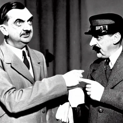 Image similar to Mr Bean hangs out with Hitler, 1939