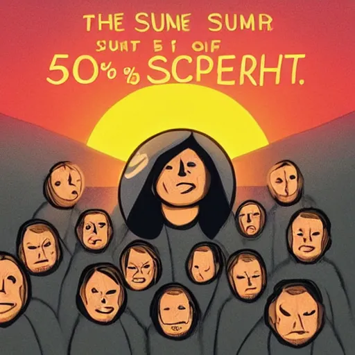 Prompt: the sun is 5 0 % brighter and everyone is terrified