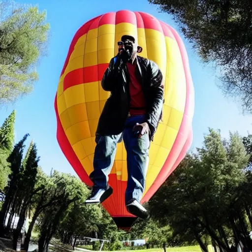 Image similar to r kelly yelling and shouting in an air balloon