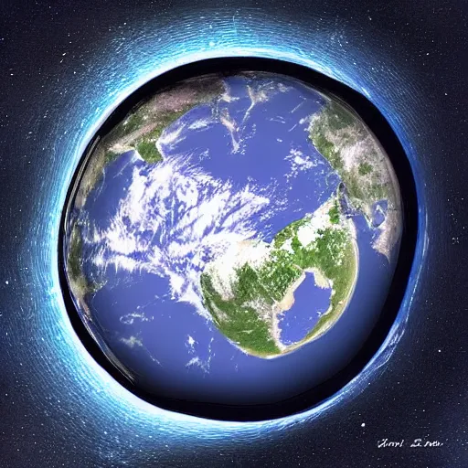 Prompt: planet earth through a window in space, digital art