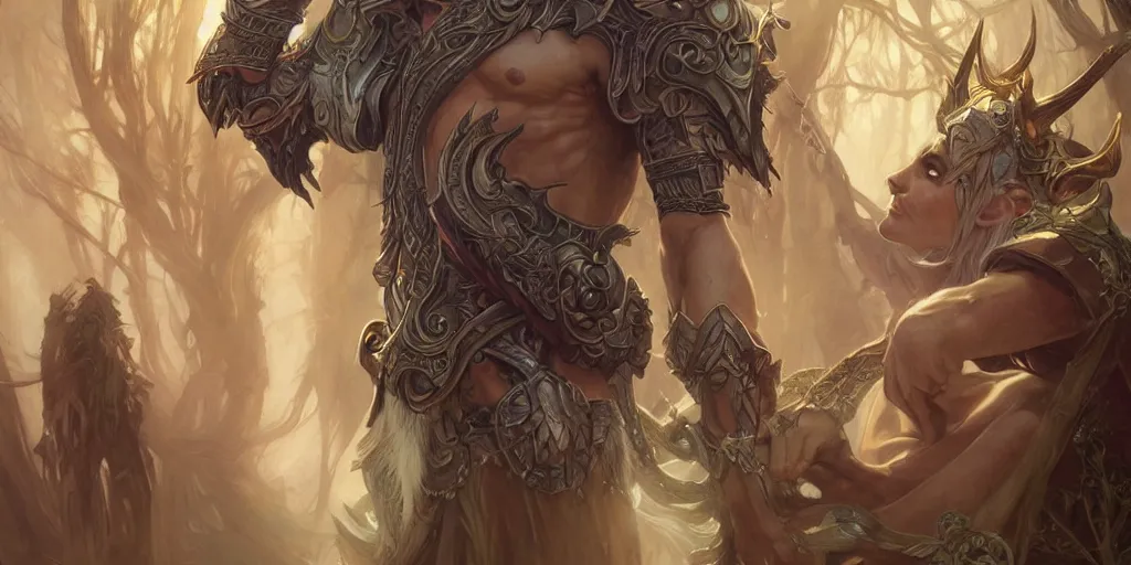 Image similar to male world of warcraft elven druid, fantasy, man, intricate, elegant, highly detailed, digital painting, artstation, concept art, wallpaper, smooth, sharp focus, illustration, art by artgerm and greg rutkowski and alphonse mucha