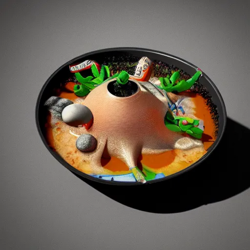 Image similar to boiling imagination in a bowl, ultra detailed, digital art, octane render, ultra sharp