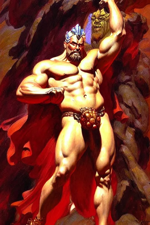 Image similar to zeus, character design, painting by gaston bussiere, katsuya terada, frank frazetta, tom of finland, trending on artstation