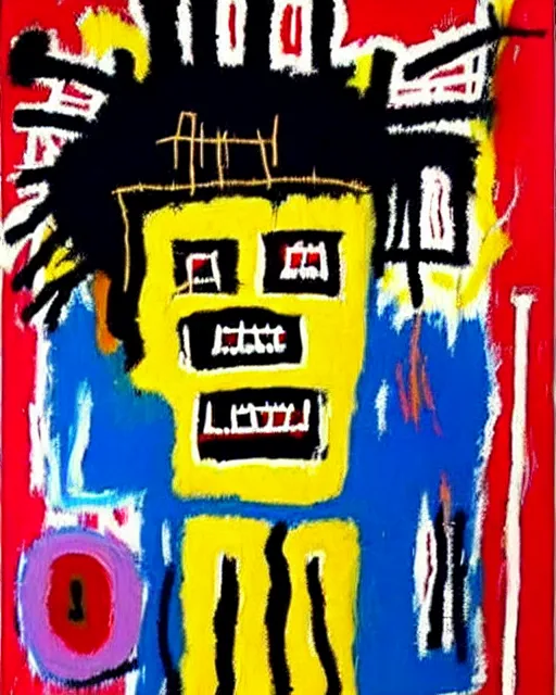 Image similar to paintings by jean - michel basquiat