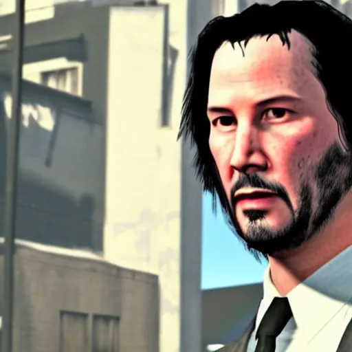 Prompt: Keanu Reeves in GTA V