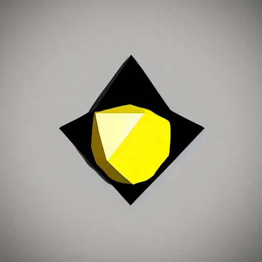 Prompt: low-poly logo of a lemon wearing a low-poly black fedora, 4k