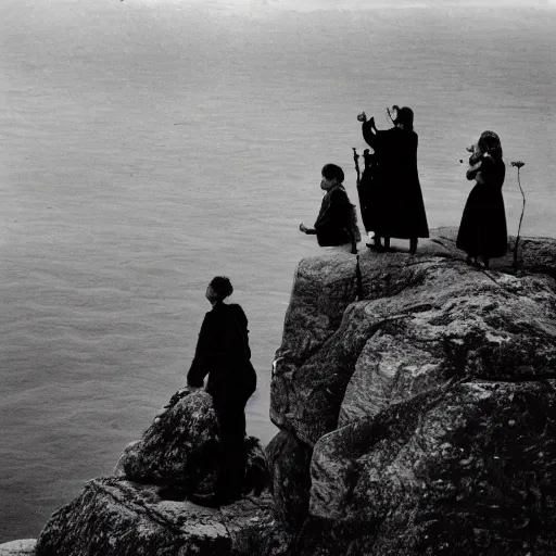 Image similar to photo of people on the edge of the world taken by the photographer Oscar Gustave Rejlander