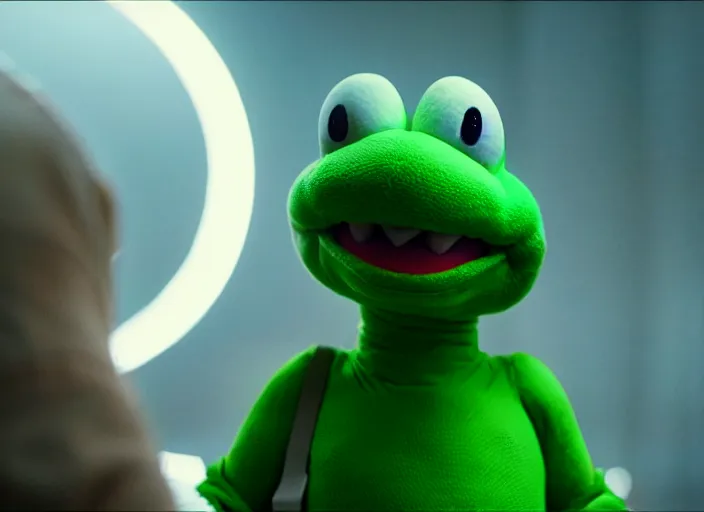 Image similar to film still of yoshi in the new sci - fi movie, 8 k