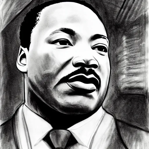 Prompt: detailed sketch, Martin Luther King,