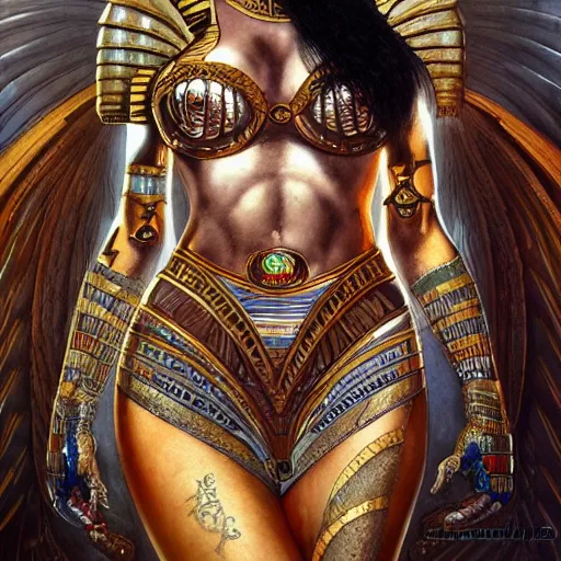 Prompt: Egyptian god Isis, hyperdetailed, artstation, cgsociety, fantasy, intricate, elegant, highly detailed, digital painting, artstation, concept art, smooth, sharp focus, illustration, art by artgerm and H R Giger and alphonse mucha
