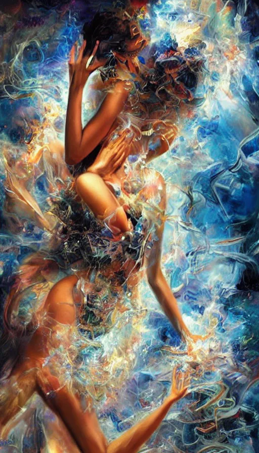 Prompt: psytrance artwork, by rob hefferan