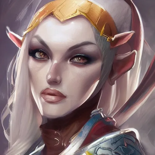 Prompt: portrait of pretty high elf, portraits art, artstation