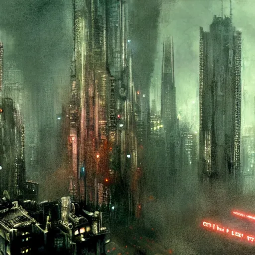 Image similar to blade runner brutallism city, sharp focus, concept art, Ridley Scott, cinematic shot