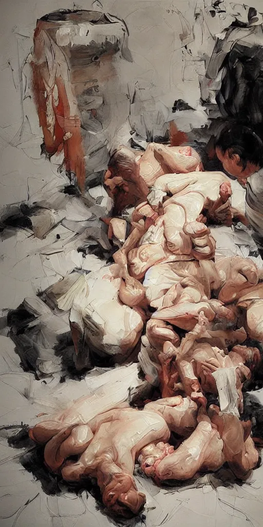 Prompt: oil painting scene from childbirth by kim jung gi