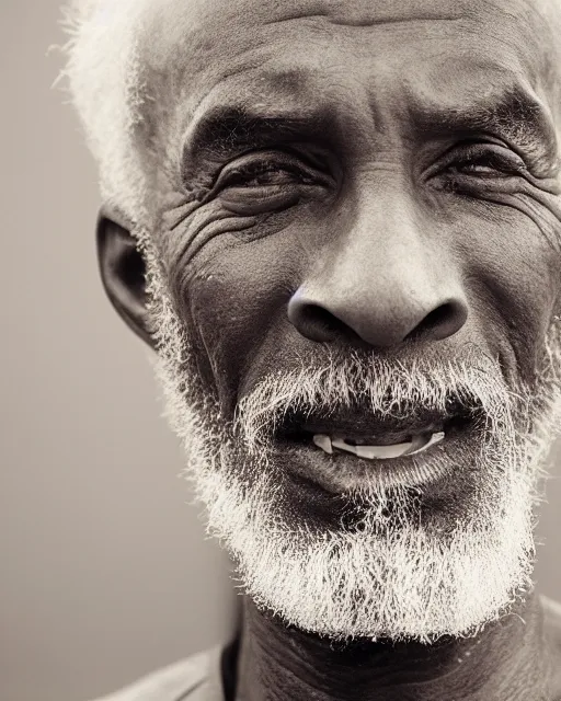 KREA - portrait of kobe bryant, wrinkled, in 7 0 years old, wearing lakers  jersey, photography by steve mccurry, 1 5 mm lens, in his study, trending  on artstation