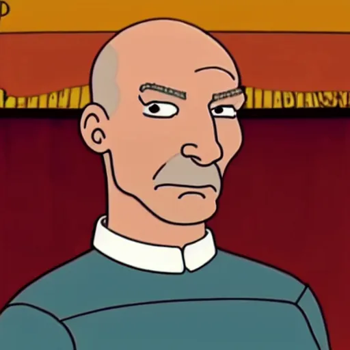 Prompt: Captain Picard on The Simpsons