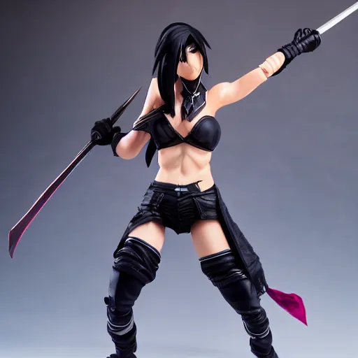 Image similar to akali from league of legends, actionfigure, studio lighting, product shoot