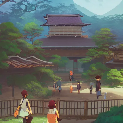 Image similar to itatchi uchiha, japanese village landscape, 4k, anime key visual, lois van baarle, ilya kuvshinov, rossdraws, artstation