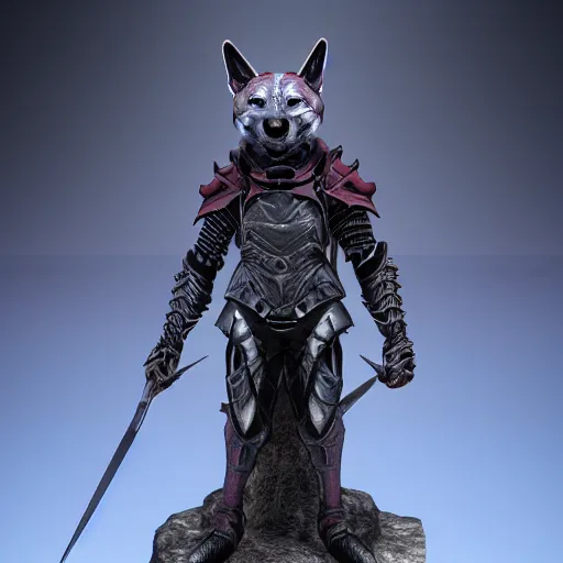 Prompt: daedric armor, anthropomorphic shiba inu, leading revolution, stuning 3 d render, masterpiece, glowing aura, by tsutomu nihei, realistic face