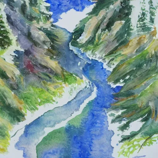 Image similar to water color of a national park