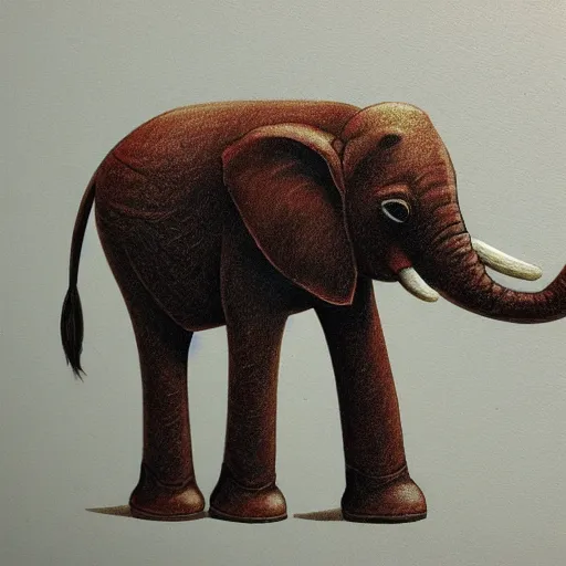 Prompt: a balancing elephant, artwork by artgem